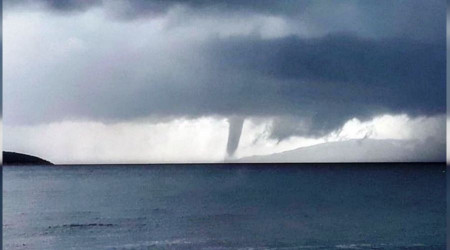Fethiye'de denizde hortum olutu