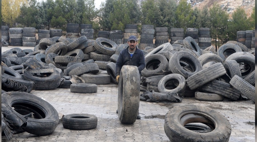 Hurda lastik geri kazanıldı