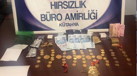 Kütahya'dan çaldıkları altınlarla Gediz'de yakalandılar