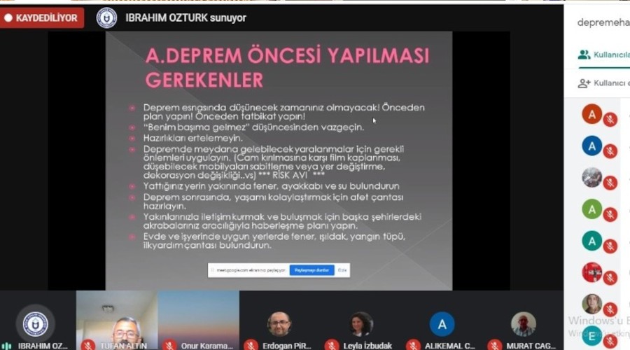 Meslek Yüksek Okulu'nda "Depreme Hazırlık Eğitimi"