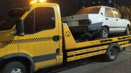 Tamircideki otomobili çekiciyle çaldılar