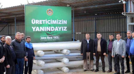 Alanya'da fırtınadan zarar gören çiftçilere 2,5 ton naylon desteği
