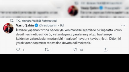 Bakent'te inaatta kolon devrildi: 1 l, 2 yaral