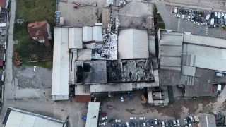 Düzce'de strafor fabrikasında hasarın boyutu ortaya çıktı