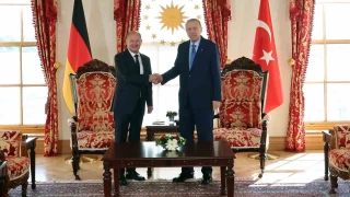 Erdoan Dolmabahe'de Almanya Babakan Olaf Scholz ile gryor