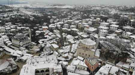 Karabük baharı karla karşıladı