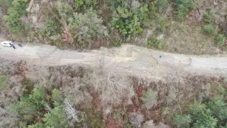 Kastamonu'da heyelan sebebiyle yol gt