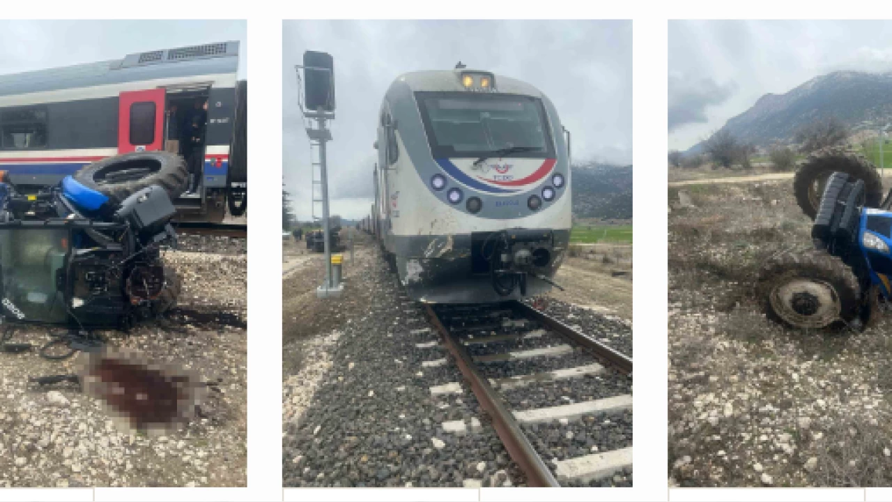 Traktör ile yolcu treni çarpıştı: 1 ağır yaralı