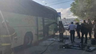 Yolcu otobüsünde yangın paniği