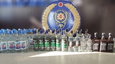 68 adet kaçak içki bodrum katta ele geçirildi