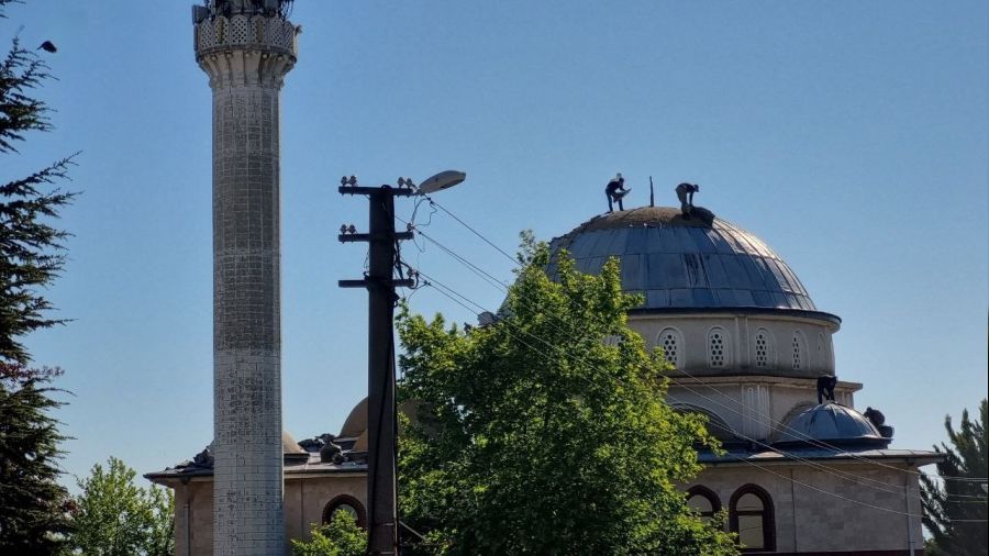 Cami kubbesinde ölümüne tadilat