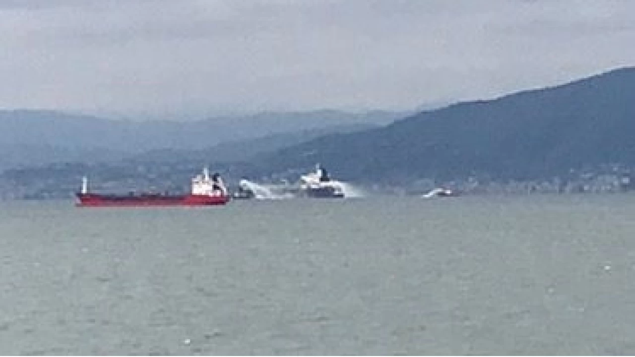İzmit Körfezi'nde tanker gemisinde korkutan yangın