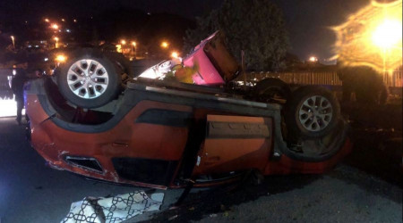 Pancar yüklü tır araca çarptı