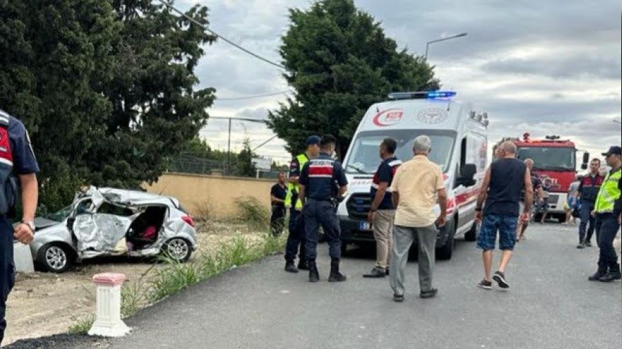 Tekirda'da yolcu otobs otomobille arpt