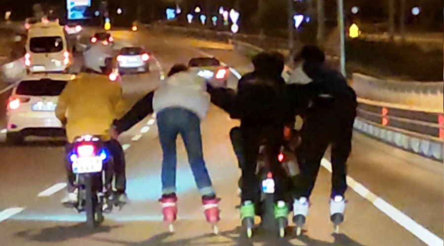 Antalya'da trafikte 'pes' dedirten anlar