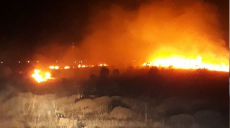 Bandırma'da park halindeki araçta çıkan yangın ormanlık alana sıçradı