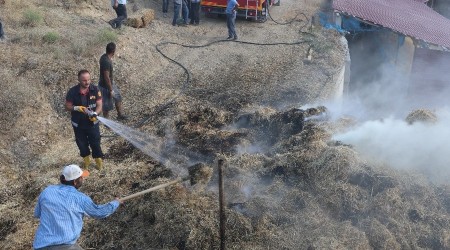 Bir kıvılcım 1600 balya samanı kül etti
