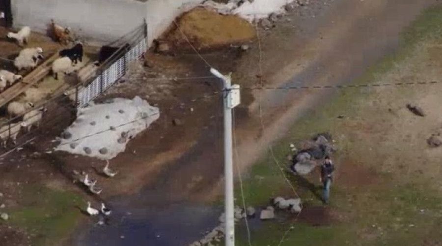 Diyarbakr'da kaak elektrik kullanm drone ile grntlendi