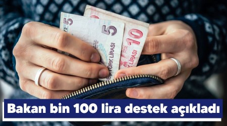 Bakan bin 100 lira destek açıkladı