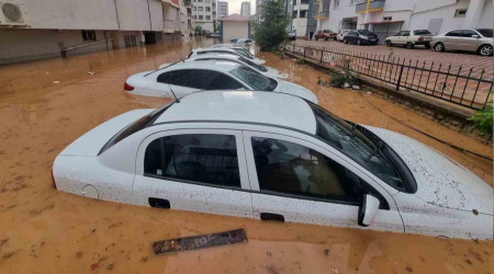 Kozan'da sel felaketi havadan görüntülendi