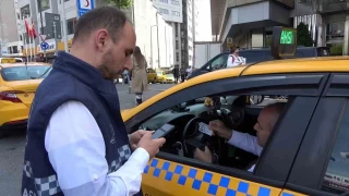 Taksim'de ticari taksi denetimi yapld