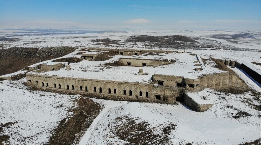 271 yıllık tabya havadan görüntülendi