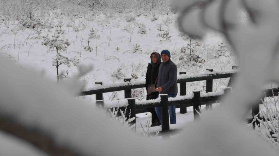 Abant'ta kar kalınlığı 15 santimetreyi buldu