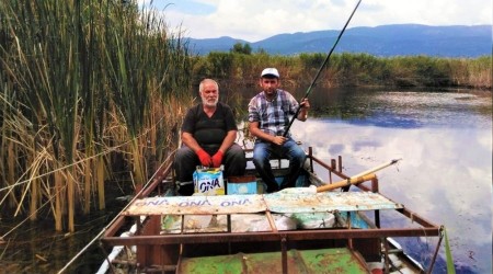 Tapulu tarlada tekneyle balık avlıyorlar