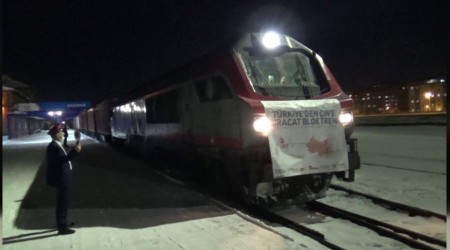 in ve Rusya'ya giden ihracat treni Erzurum'da