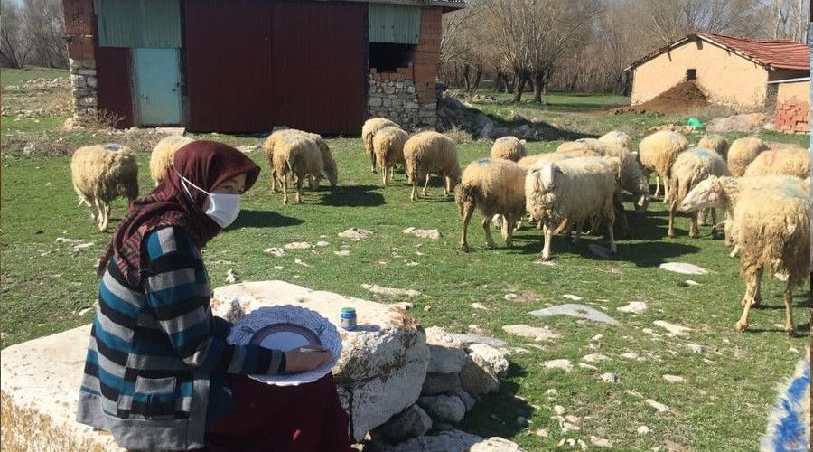 ini tabak yaparak aile ekonomisine katk salyorlar 