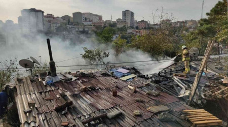 Eypsultan'da kan yangnda iki gecekondu kl oldu