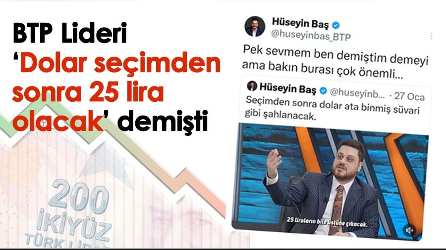 Hseyin Ba, Dolar seimden sonra 25 lira olacak demiti