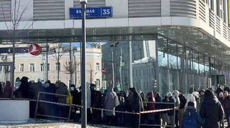 Moskova'da THY kuyruğu