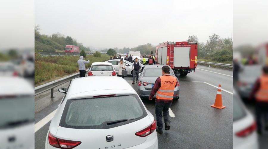 TEM’de 12 araç birbirine girdi