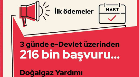 Doğalgaz yardımına 3 günde 216 bin kişi başvuru yaptı