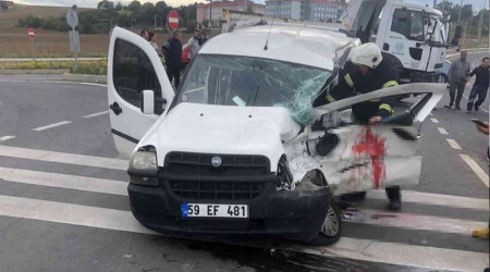 Muratlı girişinde feci kaza