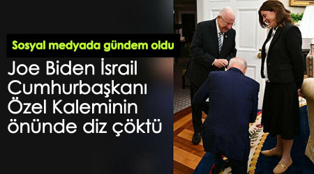 Biden srail Cumhurbakan zel Kaleminin nnde diz kt