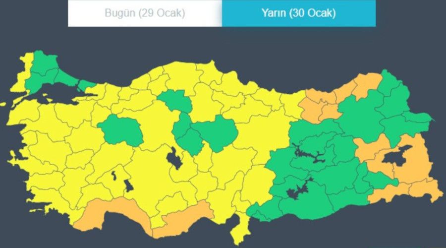 Meteoroloji'den 5 ehir iin frtna uyars