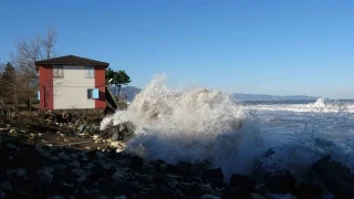 Ordu'da denizdeki fırtına hayatı felç etti: Dalgalar evlere zarar verdi
