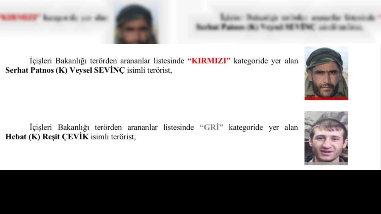 Şırnak'ta paramotor kullanarak saldırı hazırlığına girişen teröristlerin kimlikleri tespit edildi