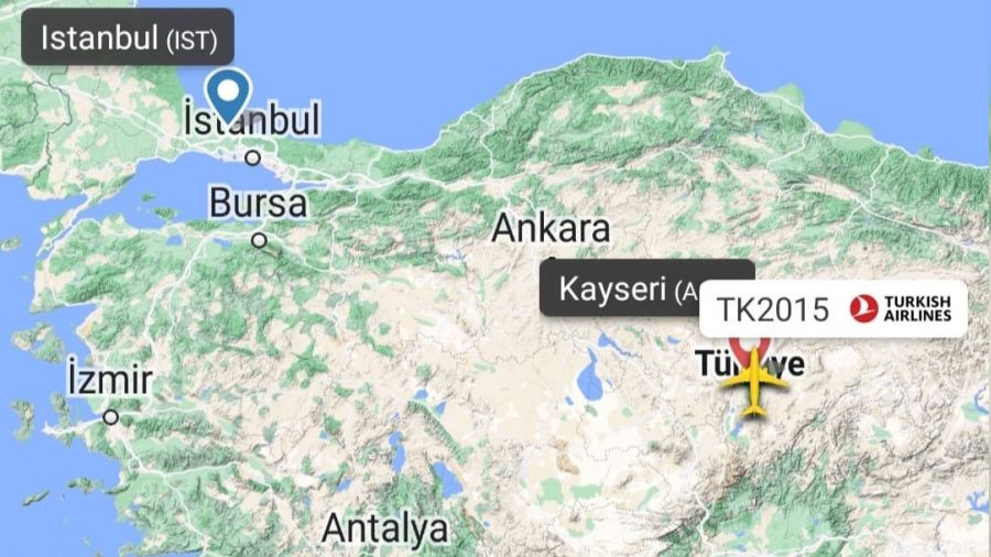 THY Kayseri-stanbul ua Kayseri'ye acil ini yapt