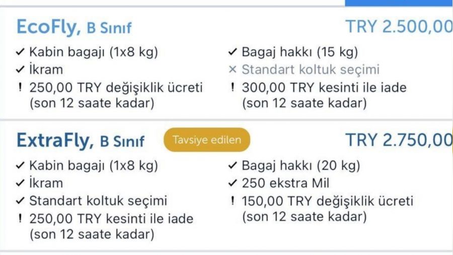 Uak biletlerinde tavan fiyat 2 bin 500 TL oldu