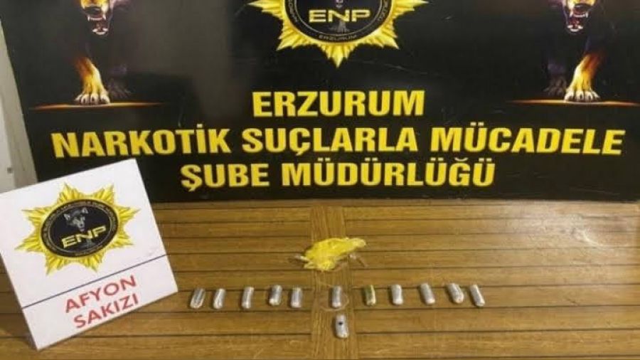 Erzurum'da yabancı uyruklu kadın uyuşturucuyla yakalandı