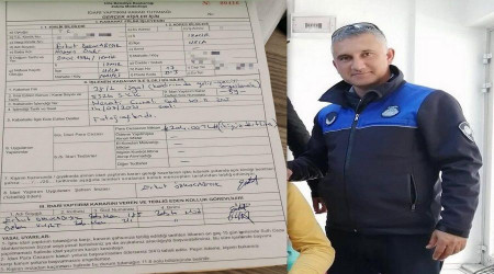 Zabıta memuru kendisine ceza yazdı