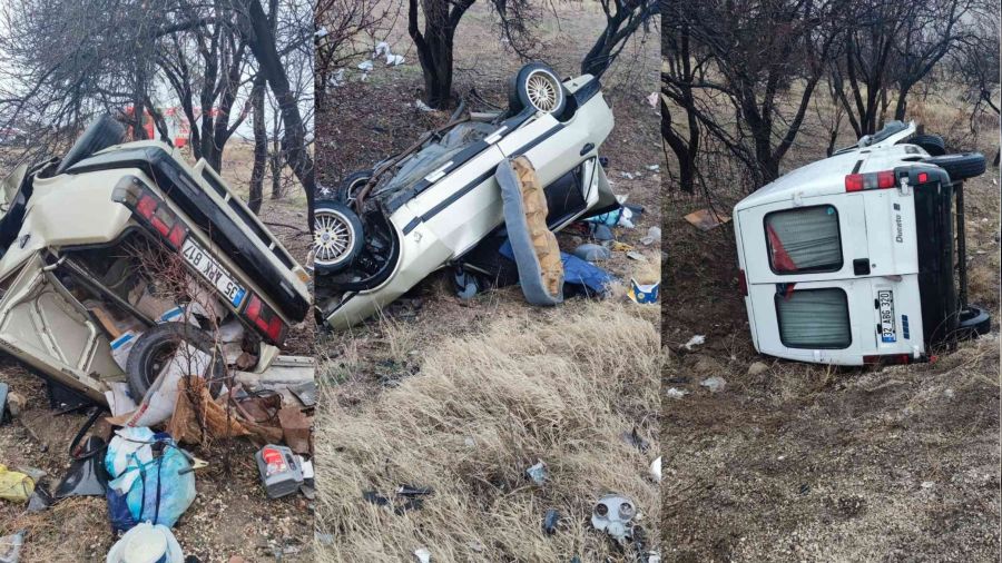 Kamyonetle çarpışan otomobil takla attı: 2 ölü, 2 yaralı