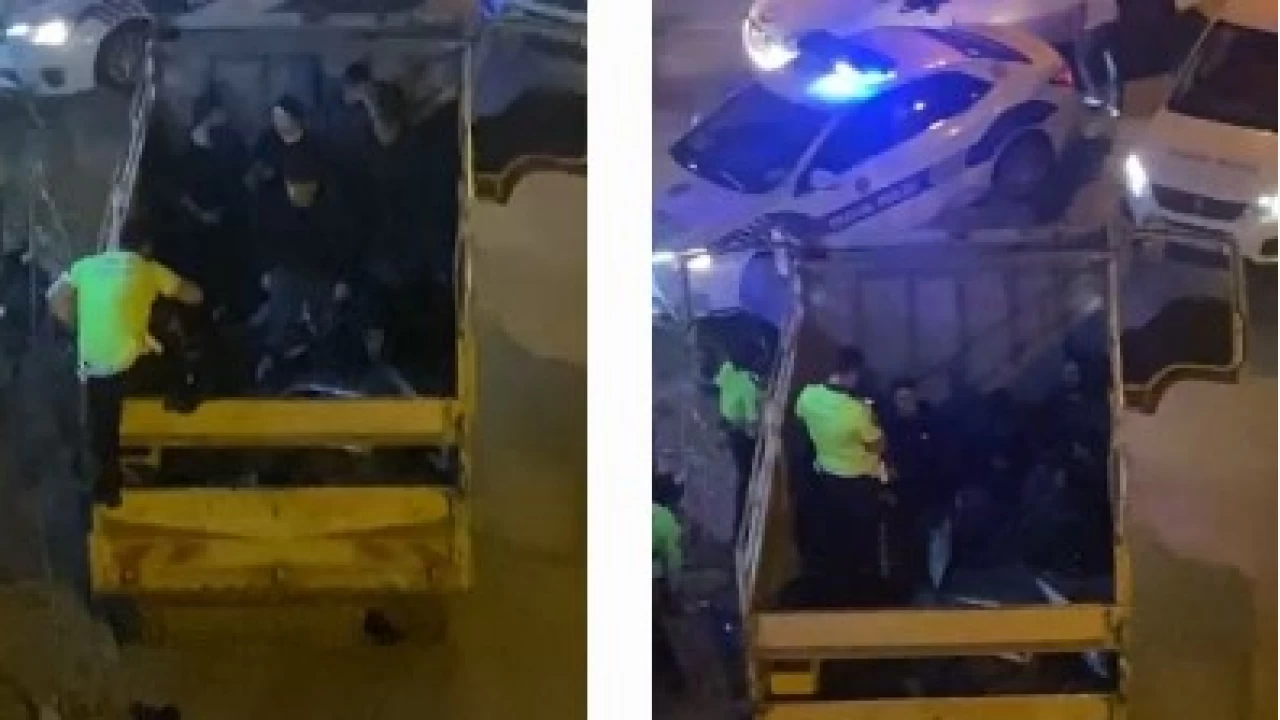 Arnavutköy'de kamyon dolusu kaçak göçmen