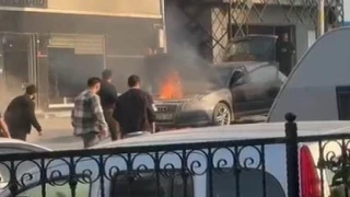 Yeni aldığı otomobilinden alevler yükseldi