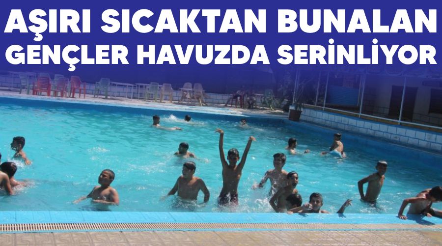 Ar scaktan bunalan genler havuzda serinliyor