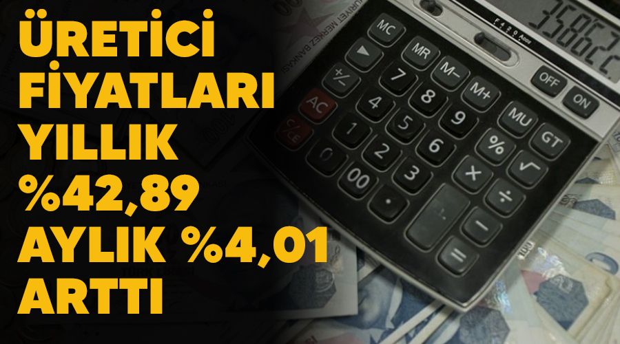 retici fiyatlar yllk %42,89, aylk %4,01 artt