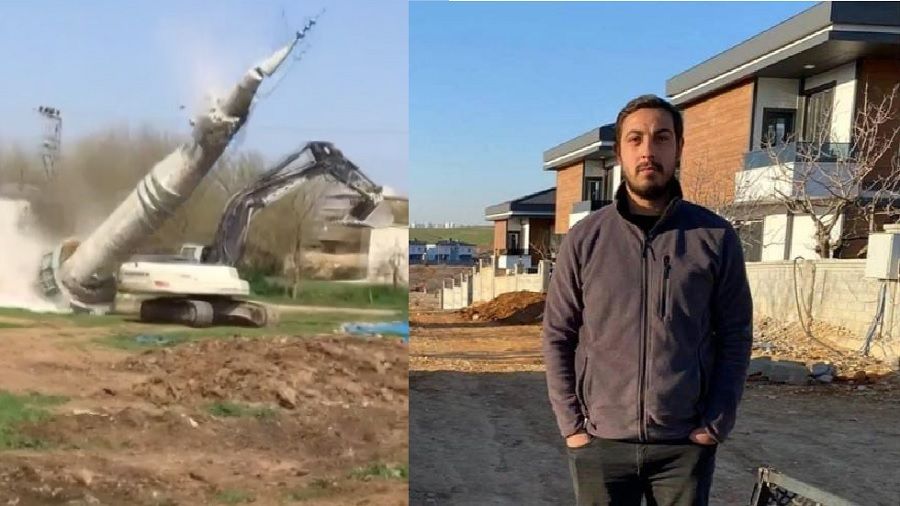 Kontrollü minare yıkımında facia: 1 ölü